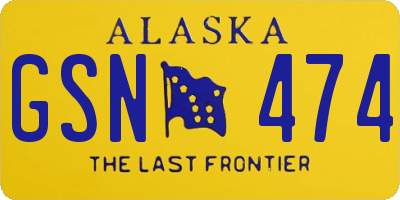 AK license plate GSN474