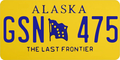 AK license plate GSN475