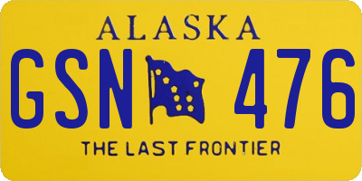 AK license plate GSN476