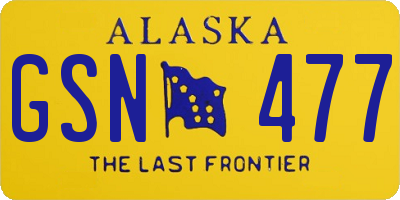 AK license plate GSN477