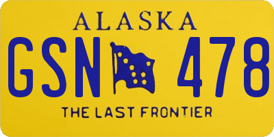 AK license plate GSN478