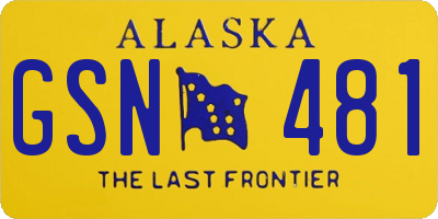 AK license plate GSN481