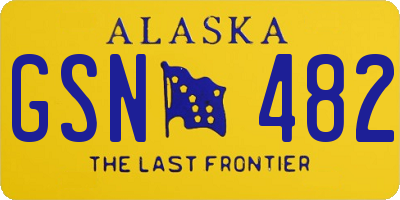 AK license plate GSN482