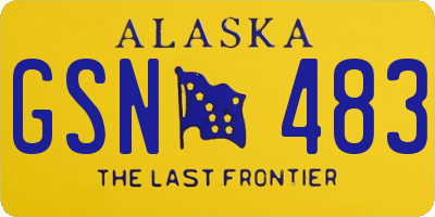 AK license plate GSN483