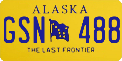 AK license plate GSN488