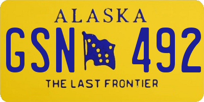 AK license plate GSN492