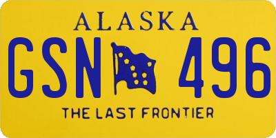 AK license plate GSN496