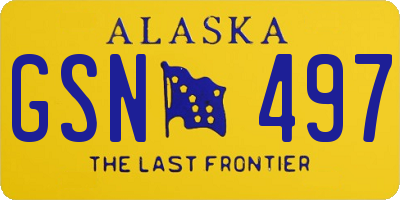 AK license plate GSN497