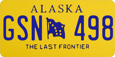 AK license plate GSN498
