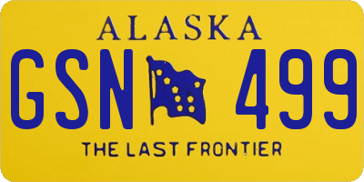 AK license plate GSN499