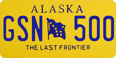 AK license plate GSN500