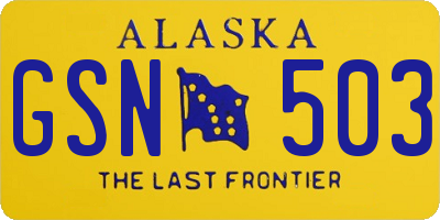 AK license plate GSN503