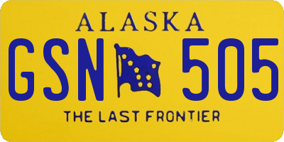 AK license plate GSN505