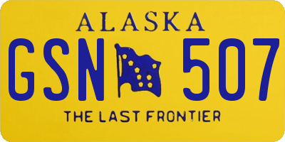 AK license plate GSN507