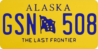 AK license plate GSN508