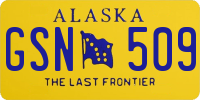 AK license plate GSN509