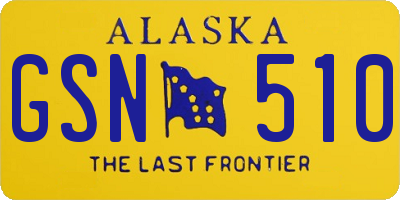 AK license plate GSN510