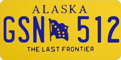 AK license plate GSN512