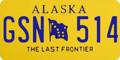 AK license plate GSN514