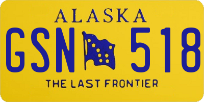 AK license plate GSN518