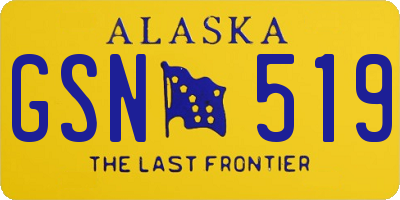 AK license plate GSN519