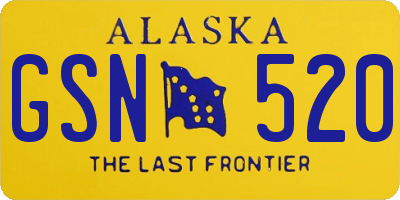 AK license plate GSN520