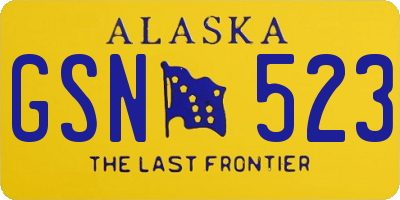 AK license plate GSN523