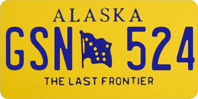 AK license plate GSN524