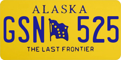 AK license plate GSN525