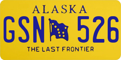 AK license plate GSN526