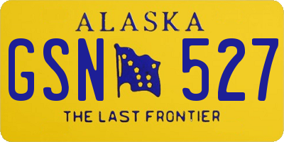 AK license plate GSN527