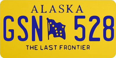 AK license plate GSN528