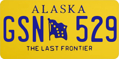 AK license plate GSN529