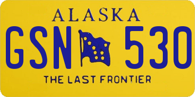 AK license plate GSN530