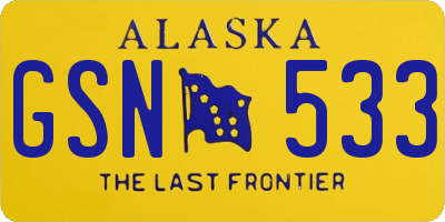 AK license plate GSN533