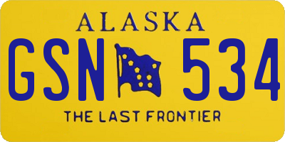 AK license plate GSN534