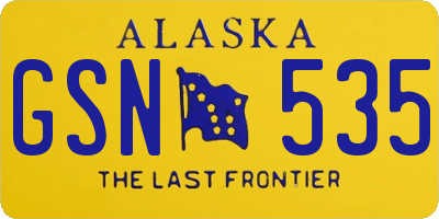 AK license plate GSN535