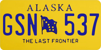 AK license plate GSN537