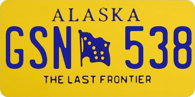 AK license plate GSN538