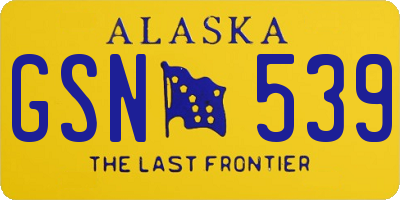 AK license plate GSN539