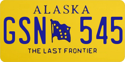 AK license plate GSN545