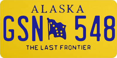 AK license plate GSN548