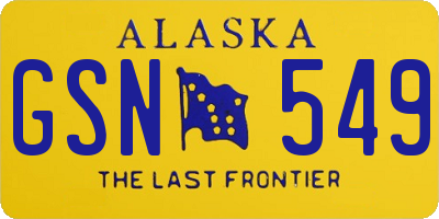 AK license plate GSN549