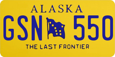 AK license plate GSN550