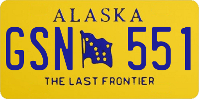 AK license plate GSN551