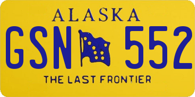 AK license plate GSN552