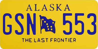 AK license plate GSN553