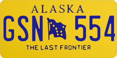 AK license plate GSN554