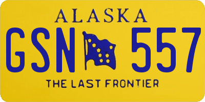 AK license plate GSN557