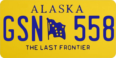 AK license plate GSN558